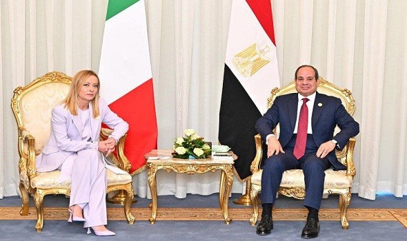 العرب اليوم - الرئيس السيسي يلتقي رئيسة وزراء إيطاليا ويؤكد أهمية تعزيز التعاون الثنائي ودعم جهود وقف إطلاق النار في غزة